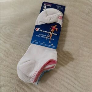 NWT Champion 3 Pack No Show Double Dry High Performance Size 5-9